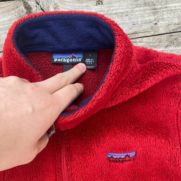 Vintage 2001 Patagonia Polartec Fleece Vest Large Made in USA Red - Picture 7 of 13